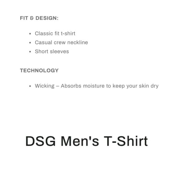 DSG Mens‎ Size M Pure Black White Wicking Static Texture Performance T-Shirt - Picture 3 of 5